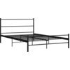 Image de vidaXL Cadre de lit avec tête de lit sans matelas noir 140x200cm métal