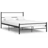 Image de Vidaxl   Cadre De Lit Métal Noir 140x200cm   Tête De Lit Avec Espace De Rangement   Structure Robuste Et Stable   Lattes En Métal Pour Soutien Optimal