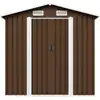 Image de vidaXL Abri de jardin brun 204x132x186 cm Acier
