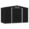 Image de Vidaxl   Abri De Jardin Métal Anthracite 257x205x178 Cm   Acier Galvanisé Résistant Aux Intempéries   4 Orifices D'Aération Pour Ventilation