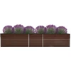 Image de vidaXL Lit surélevé de jardin Acier galvanisé 400×80×77 cm Marron