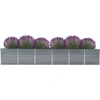 Image de vidaXL Lit surélevé de jardin Acier galvanisé 480x80x77 cm Gris
