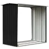 Image de Vidaxl   Abri À Bûches Extérieur En Acier Galvanisé 172x91x154cm   Couleur Anthracite   Structure Stable Avec Caillebotis Surélevés