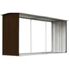 Image de Vidaxl   Abri À Bûches En Acier Galvanisé 330x92x153 Cm   Couleur Marron   Cadre De Sol Pour Stabilité   Conception Inclinée Pour Évacuation De L'Eau