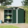 Image de vidaXL Abri de jardin avec étagère vert 205x130x183 cm fer