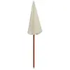 Image de vidaXL Parasol avec mât en acier 180 cm blanc sable
