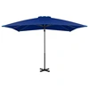 Image de vidaXL Parapluie avec mât en aluminium 250x250 cm bleu azur