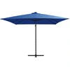 Image de vidaXL Parapluie avec éclairage LED Mât en acier 250x250 cm bleu azur