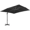 Image de vidaXL Parapluie avec mât en aluminium 3x3 cm noir