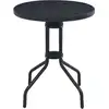 Image de vidaXL Table de jardin noire 80 cm acier et verre