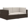 Image de vidaXL Canapé d'angle 2 pcs. avec coussins Poly Rotin Marron