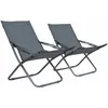 Image de Vidaxl - Chaises Pliables De Plage Lot De 2 Tissu Gris