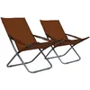 Image de Vidaxl - Chaises Pliables De Plage Lot De 2 Tissu Marron