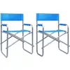 Image de Vidaxl - Chaises De Metteur En Scène 2 Pcs Acier Bleu