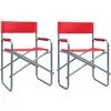 Image de Chaises De Metteur En Scène Lot De 2 Acier Rouge Vidaxl
