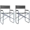 Image de Vidaxl - Chaises De Metteur En Scène Lot De 2 Acier Gris