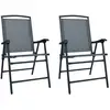 Image de Vidaxl - Chaises De Jardin Pliables Lot De 2 Textilène Gris