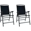 Image de Vidaxl - Chaises De Jardin Pliables 2 Pcs Textilène Noir