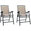 Image de Vidaxl - Chaises De Jardin Pliables Lot De 2 Textilène Taupe