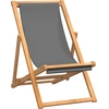 Image de vidaXL Chaise de plage pliante en teck massif gris
