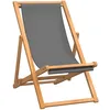 Image de Vidaxl - Chaise De Plage Pliable Bois De Teck Solide Gris
