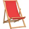 Image de vidaXL Chaise de plage pliante en teck massif rouge