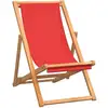 Image de Vidaxl - Chaise De Jardin Exterieur Pliable - Chaises De Plage Design Bois De Teck Solide Rouge