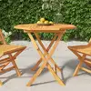 Image de Table Pliable De Jardin 85x85x76 Cm Bois De Teck Solide Vidaxl