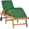Image de vidaXL Bain de soleil avec support en teck massif vert