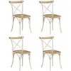 Image de Vidaxl - Chaises À Dossier Croisé Lot De 4 Blanc Bois De Manguier Massif