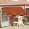 Image de Auvent Manuel Rétractable 350 Cm Orange Et Marron Vidaxl