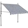 Image de vidaXL Store rétractable manuel avec LED 150 cm bleu et blanc