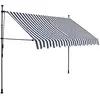 Image de vidaXL Store rétractable manuel avec LED 250 cm bleu et blanc