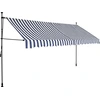 Image de vidaXL Store rétractable manuel avec LED 350 cm bleu et blanc