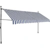 Image de vidaXL Store rétractable manuel avec LED 400 cm bleu et blanc