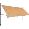 Image de vidaXL Store rétractable manuel avec LED 350 cm jaune et bleu