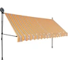 Image de vidaXL Store rétractable manuel avec LED 400 cm jaune et bleu