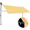 Image de Auvent Manuel Rétractable Avec Led 350 Cm Blanc Et Orange Vidaxl