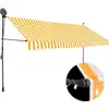 Image de Auvent Manuel Rétractable Avec Led 400 Cm Blanc Et Orange