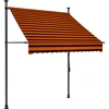 Image de vidaXL Store rétractable manuel avec LED 150 cm Orange Marron