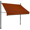 Image de vidaXL Store rétractable manuel avec LED 200 cm orange brun