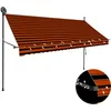 Image de Auvent Manuel Rétractable Avec Led 300 Cm Orange Et Marron Vidaxl