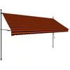 Image de vidaXL Store rétractable manuel avec LED 350 cm Orange Marron
