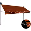 Image de Auvent Manuel Rétractable Avec Led 350 Cm Orange Et Marron