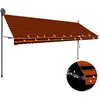 Image de Auvent Manuel Rétractable Avec Led 400 Cm Orange Et Marron Vidaxl