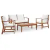 Image de Vidaxl - Salon De Jardin Avec Coussins 4 Pcs Bois D'Acacia Solide