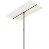 Image de vidaXL Parasol avec mât en aluminium 180x110 cm blanc sable