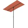 Image de Vidaxl - Parasol D'Extérieur Avec Mât En Aluminium 180x110cm Terre Cuite