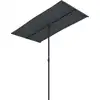 Image de vidaXL Parasol avec mât en aluminium 180x110 cm noir