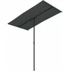 Image de Parasol D'Extérieur Avec Mât En Aluminium 180x110 Cm Noir